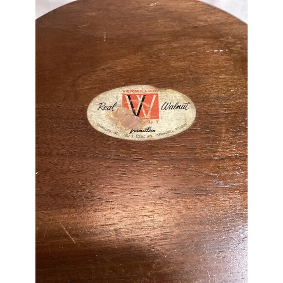 Bowl Vermillion Real Walnut Made USA Handmade Vintage Fruit Dish 14" Diameter - Picture 6 of 9
